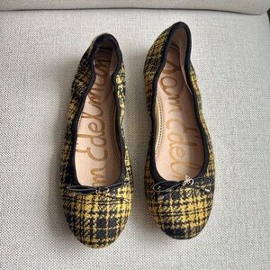 Sam Edelman Black and Yellow Plaid Felicia Flats